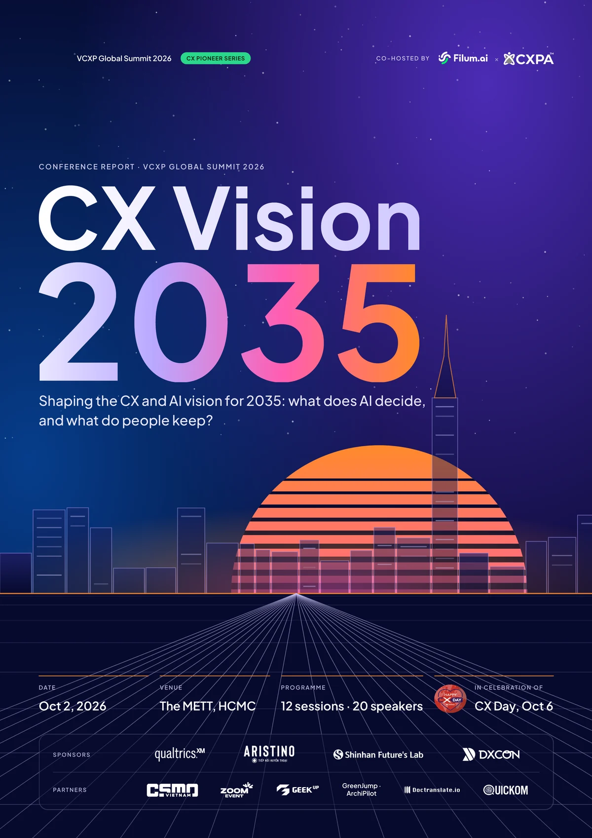 Cover of the ebook CX Vision 2035 — VCXP Global Summit 2026 Report